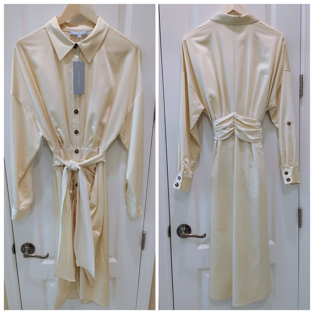 Antonio Melani Roxanne Natural Tie Waist Shirt Dress NWT - Picture 3 of 8